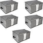AEE 5 adet Küçük Boy Pencereli Hurç Seti 36x26x22 Çekmece Düzenleyici Dolap Organizer Çeyiz Bohçası Yazlık Kışlık Kıyafet Saklama Hurcu