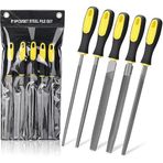 AEE® 5 Parça Çelik Premium Eğe Seti – 8'' 33 cm Büyük Boy Çelik Eğe Takımı | Balık Sırtı, Üçgen, Kare, Yuvarlak ve Düz Geniş | Ergonomik Saplı Dayanıklı Metal Ahşap Zımpara Çantalı Eğe Seti