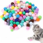AEE® 50 Adet Peluş Kedi Topu 3 cm – Renkli Yumuşak Kedi Oyuncağı Seti, Kedi Oyun Topu, Kedi Oyun Tabancası Yedek Top, Hafif Oyuncak Top