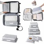 AEE® 6'lı Valiz Organizer Bagaj Bavul Hastane Bebek Çantası Düzenleyici Fileli Gri Beyaz Set Doğum Çantası Mini Hurç