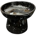 AEE® Eğimli Yüksek Seramik Mama ve Su Kabı – Ergonomik Kedi Köpek Mama Kabı | 14 cm Yükseklik, 13 cm Genişlik | Sağlıklı, Dayanıklı, Kolay Temizlenebilir | Boyun ve Omurga Dostu (Siyah)