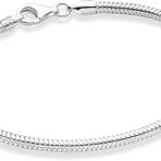 AEE Unisex Çelik Bileklik İtalyan Halat Yılan Charm Takılabilir Erkek ve Kadın Bileklik (Gümüş, 3,5mm)