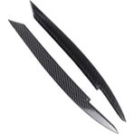 Aeethericly Passat B7 2010-2015 Için Araba Far Göz Kapakları Kaşları Abs Far Lambası Etiket Kapak Trim Aksesuarları-Karbon Fiber (Yurt Dışından) - Siyah