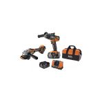 AEG 2'li Akülü Set JP18A2-502B 18V Akülü Set BSB18C3BL Darbeli Matkap + BEWS18-125BL Avuç Taşlama Çift akülü 2x5.0Ah- 4935480951