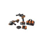 AEG 2'li Akülü Set JP18A2-502B 18V Akülü Set BSB18C3BL Darbeli Matkap + BEWS18-125BL Avuç Taşlama Çift akülü 2x5.0Ah- 49
