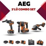 AEG 3'lü Akülü Kombo Set Kömürsüz Darbeli Matkap 18V Güç Kaynağı ile Yüksek Performans