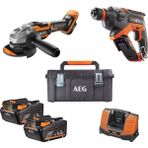 Aeg Ikili Set: Bbh 18C Akülü Kırıcı Delici + Bews 18-125 Bl Akülü Kömürsüz Taşlama (2x 4.0 Ah Akü + 1x Hızlı Şarj Cihazı)
