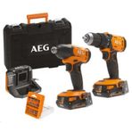 AEG JP1812-202C 18 V Somun Sıkma Vidalama Combo Set
