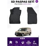 AEK Modern Fiat Doblo 2015-2022 Panelvan Araca Özel Havuzlu "karbon" Paspas Takımı - Siyah