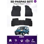 AEK Modern Peugeot Bipper 2007+ Araca Özel Havuzlu "karbon" Paspas Takımı - Siyah