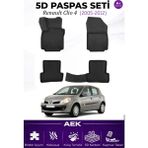 AEK Modern Renault Clio 3 2005-2012 Araca Özel Havuzlu "karbon" Paspas Takımı - Siyah