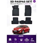 AEK Modern Renault Megane 3 Hb 2009-2015 Araca Özel Havuzlu "karbon" Paspas Takımı - Siyah