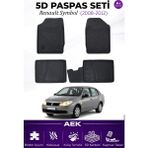 AEK Modern Renault Symbol 2007-2012 Araca Özel Havuzlu "karbon" Paspas Takımı - Siyah