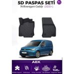 AEK Modern Volkswagen Caddy Panelvan 2020+ Araca Özel Havuzlu "karbon" Paspas Takımı - Siyah