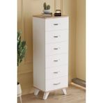 Aeka -3038 Belinda 6 Çekmeceli Şifonyer Parlak Beyaz 132 cm Yükseklik 45 cm Genişlik 36 cm Derinlik - Beyaz - Ahşap