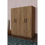 Aeka AE-1054 Arena Atlantik Çam 4 Kapaklı 2 Askılıklı 6 Raflı Gardırop