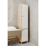 Aeka AE-2028 Soft 2 Kapaklı Çok Amaçlı Dolap 40X180 cm Raflı Dar Yüksek Boy Banyo Çok Bölmeli Depolama Dolabı