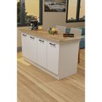 Aeka Ae-2040 Vera Mutfak Adası Bar Masası Yemek Masası Dolaplı, Beyaz/çam Raflı, Çok Amaçlı 160 Cm