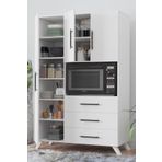 Aeka AE-2074 Beyaz Çok Amaçlı 3 Kapaklı, 3 Çekmeceli Mutfak Dolabı