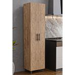 AEKA SELEN ÇOK AMAÇLI DOLAP 7 Raflı, 2 Kapaklı Mutfak Dolabı Kiler Dolabı Banyo Dolabı Çam AE-3085