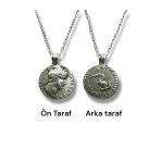 Aelius Caesar Figürlü Roma Para (Sikke) Kolye - Çift Taraflı – 1 Adet – 60 Cm Zincirl Metal Kolye