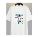 AEMİ Erkek Cristiano Ronaldo Cr7 Forma Özel Tasarım Baskılı Bisiklet Yaka %100 Pamuklu Oversize T-shirt