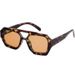 AENMTU Trendy Designer Inspired Aviator Güneş Gözlüğü Kadın Erkek Altıgen Kare Kalın Çerçeve Çift Köprü Güneş Gözlükleri, Kaplumbağa Kabuğu/Açık Kahverengi, one size fits most