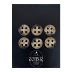 aensia Camel Kahverengi Renk Geçişli Çubuk Polyester 2,29 CM Düğme Ceket Kaban Trençkot Düğmesi - 6lı Paket