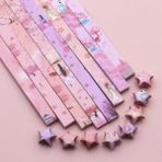 Aeojoor Yıldız Origami Kağıt Yıldız Kağıt Şerit Taraflı Origami Yıldız Kağıt Şanslı Yıldız Dekorasyon Kağıt Şeritleri Kendin Yap El Sanatları (Kiraz Çiçeği Kız (540 yaprak))