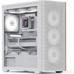 Aero Cool D501A White 850W 80+ Gold, 4X12CM A-Rgb Fanlı, Ahşap Ön Panel Detaylı, Tempered Cam Yan ve Mesh Ön Panel, USB Type-C, Atx Bilgisayar Kasası (AE-D501A-WH850GD)