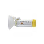 Aerochamber Flow-Vu Medium 1-5 Yaş, Sarı, Maskeli, Çocuklar İçin Inhalasyon Odası