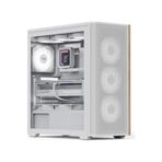 Aerocool Ae D501a Wh 4X12cm Fanlı Ahşap Ön Panel Tempered Cam Yan Ve Mesh Ön Panel, Usb Type-C,Atx