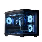 AeroCool P300C Orta Kule Çift Odacıklı PC Kasası 3 Önceden Kurulmuş Fanlar Yüksek Hava Akımı Panoramik Temperli Cam RGB Aydınlatma 360mm Radyatör Desteği Özelleştirilebilir Soğutma Sistemi Kablo
