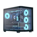 AeroCool P500C Orta Kule Çift Odacıklı PC Kasası 4 Önceden Kurulmuş Fanlar Yüksek Hava Akımı Panoramik Temperli Cam RGB Aydınlatma 360mm Radyatör Desteği Özelleştirilebilir Soğutma Sistemi Kablo