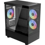 Aerocool Viewport Mini 3x12 cm ARGB Fanlı Temperlı Cam Yan Ön Panel USB 3.0 mATX Kasa