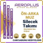 Aeroplus Dacia Lodgy 2012-2015 Ön Arka Muz Silecek Takımı