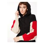 Aeropostale A3WL-SWT12 Siyah Kapüşonlu Uzun Kollu Oversize Düz Kadın Sweatshirt