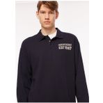 Aeropostale A3WM-SWT17 Polo Yaka Düz Lacivert Erkek Sweatshirt