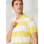 Aeropostale E-Vale Sarı-Beyaz Çizgili Polo Erkek T-shirt