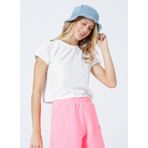 Aeropostale K-Belenus-Y Bisiklet Yaka Crop Baskılı Ekru Kadın T-Shirt