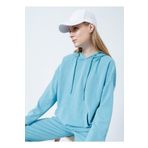 Aeropostale Y-BRUSH Kapüşonlu Uzun Kollu Mavi Kadın Sweatshirt