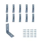 Aesco 10 Ad. L Demir Gönye Köşebent 16X45X45MM - Mobilya Dolap Eşya Duvara Sabitleme Aparatı - Raf Masa Çekmece Kitaplık Köşe Sabitleme Birleştirme Bağlantı Demiri - Option-1