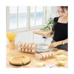 Aesco 10'lu Yumurtalık Buzdolabı Raf Düzenleyici - Şeffaf Yumurta Kutusu, Bpa Içermez, Buzdolabı ve Masa Üstü Için Kompakt Yumurta Saklama Kabı - 001-Renkli - Option-1