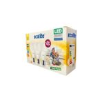 Aesco 12W LED Ampul 3'lü Paket – 1521 Lümen, 100W Eşdeğer, E27 Duy, 3000K Sarı Işık, Opal Cam,%88 Enerji Tasarrufu, 15000 Saat Ömür - 1 - 10 W - Amber