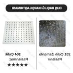 Aesco 20X20 cm Paslanmaz Çelik Kare Tepe Duş Başlığı
