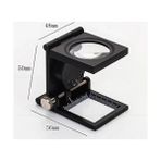 Aesco -28X28 mm Katlanır Sayaçlı Metal Lüp, 2 LED Işıklı Büyüteç Tekstil TH9005A ( Lisinya )