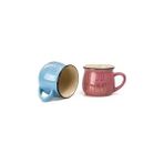 Aesco 2'li Görünümlü Porselen Kupa Seti Good Morning Yazılı 150 Ml,pembe & Mavi - 001-Renkli