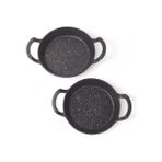 Aesco 2'li Granit Alüminyum Döküm Sahan Seti | Yapışmaz Yumurta & Kızartma Tavası | Granit Omlet Tavası (18CM + 20CM) | Eşit Isı Dağılımı ve Dayanıklı - Option-1 - --
