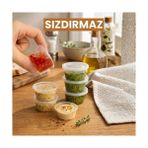 Aesco 50 Adet Sızdırmaz Mini Saklama Kabı 120 ml – Buzluk Kabı, Et Suyu, Kemik Suyu, Sos ve Püre Saklama Kabı, Kapaklı Küçük Gıda Saklama Kabı, Derin Dondurucu Uyumlu Porsiyonluk Kap Seti