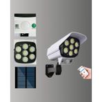 Aesco 77 Led'li Güneş Enerjili Güvenlik Lambası ve Kukla Kamera – Hareket Sensörlü, 2400MAH Pilli - Lisinya
